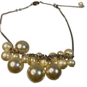 Jewelry Vintage Nada Necklace 20 inch Chain with Large Champagne Colored Faux Pe